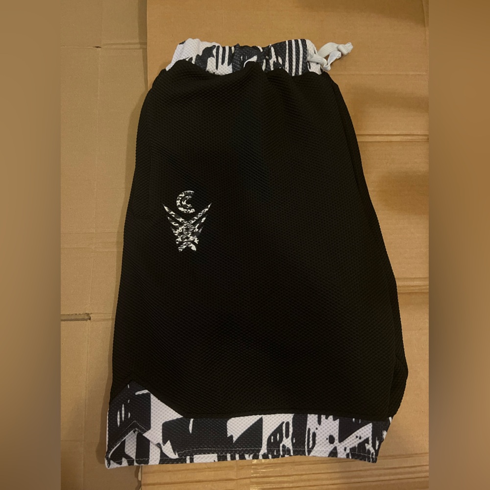 Crossover Culture Brand Basketball Shorts - 2XL - Black / White - Mesh Fabric